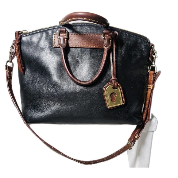 Vtg. Dooney & Bourke Florentine Vachetta Black Leather Satchel Handbag #J0508010 - Picture 1 of 16